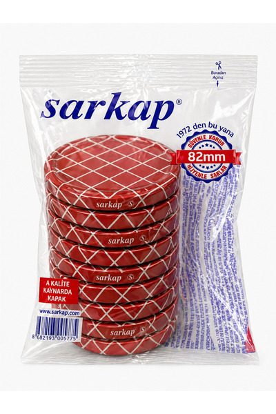 Sarkap Kavanoz Kapağı 10’lu Kırmızı Kareli Konserve Turşu Reçel Kapak Sızdırm...