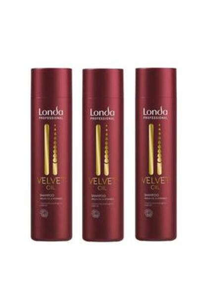 Londa Professional Pack of 3 x Argan Oil Shampoo - Velvet Oil Shampoo, 250 ml