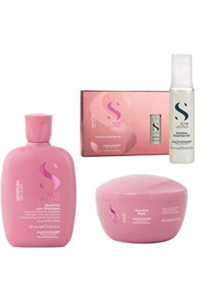 Alfaparf Milano Pachet Hidratant pentru Par Uscat - Semi Di Lino Moisture Nut...