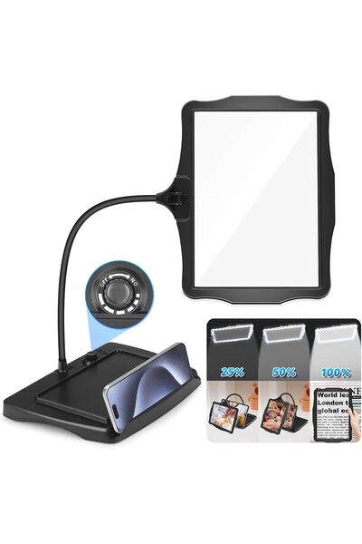 NZQXJXZ 10X Large Rechargeable Magnifying Glass with Light and Stand, 50 LED ...