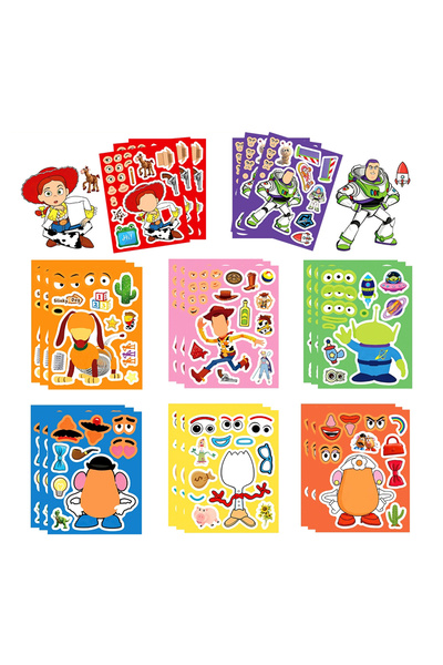Choice 16PCS 8/16sheets New Disney Toy Story Puzzle Stickers Cute Make a Face...