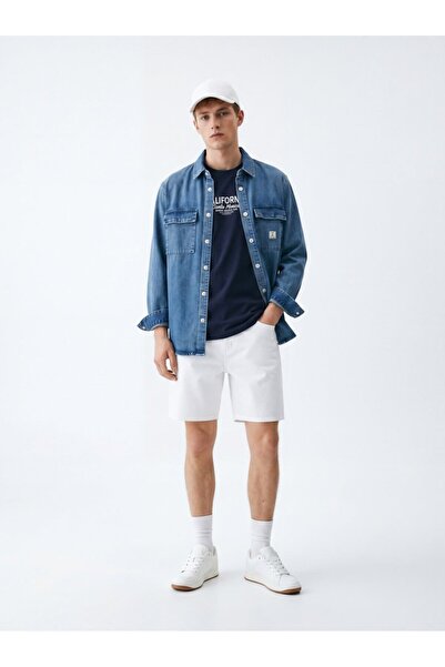 Ltb California Printed Relaxed Navy Blue T-Shirt