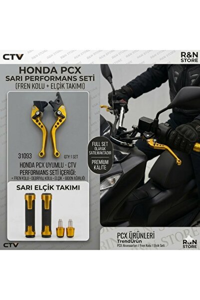 Honda PCX Uyumlu GOLD Seti - CNC Ayarlanabilir Fren Maneti + Alüminyum Elcik ...