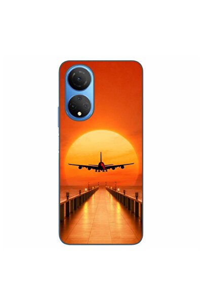 OEM Husa compatibila cu Honor X7 Silicon Gel Tpu Model Airplane Sunset