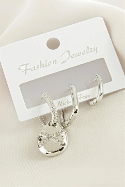 Marsilyan Nvdn- 3 Pieces Drop Zircon Stone Earrings Iegrs-Nvdn1
