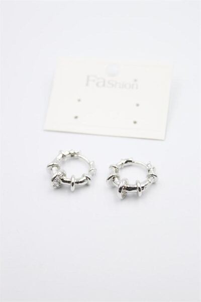 Bucuks Jewelled Hoop Earrings - Silver