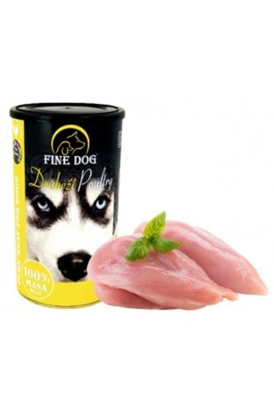 Fine Dog Hrană umedă pentru câini, Pasăre, 100% Carne, 1200g