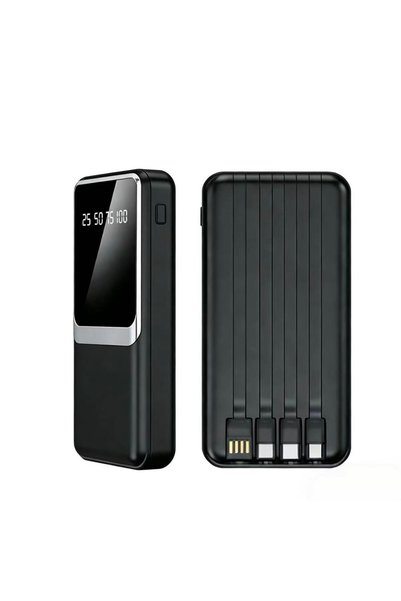 EYAD Brand New Fast Charging 30000mAh Portable Power Bank | Dual Capacity. Equipped with LED Power Display, Compatible with Multiple Devices. Built-in Charging Cable.