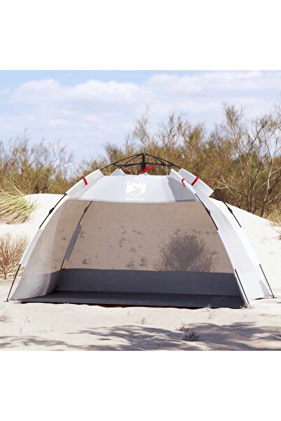 vidaxl Cort camping 2 persoane gri impermeabil setare rapida