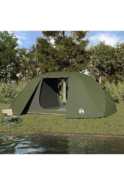 vidaxl Cort de pescuit cu acoperis Verde masliniu 514 x 465 x 187 cm