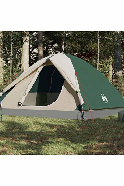 vidaxl Cort de camping cupola pentru 3 persoane, verde, impermeabil
