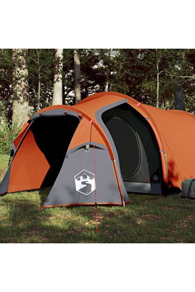 vidaxl Cort de camping tunel 3 persoane, portocaliu, impermeabil