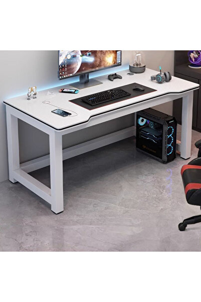 GoldenLike Gaming Desk Computer Desk with Charger Station, Office Desk Writin...
