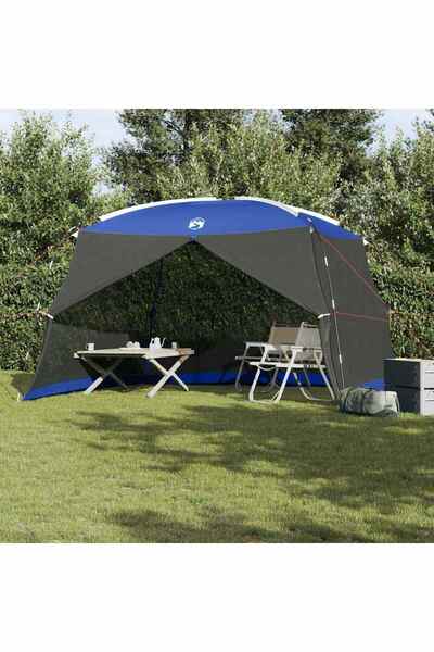 vidaxl Cort cu plasă de pescuit azur albastru 380 x 380 x 225 cm