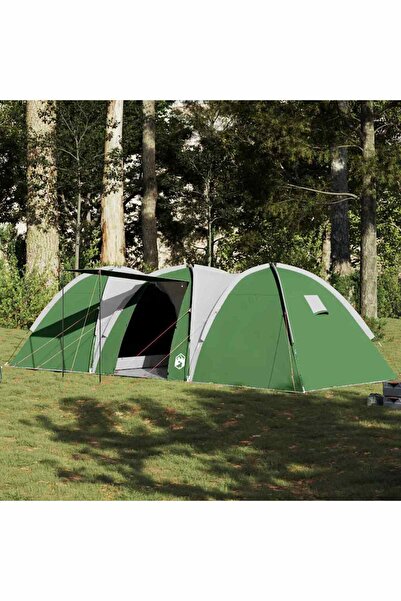 vidaxl Cort de camping cupola pentru 8 persoane, verde, impermeabil