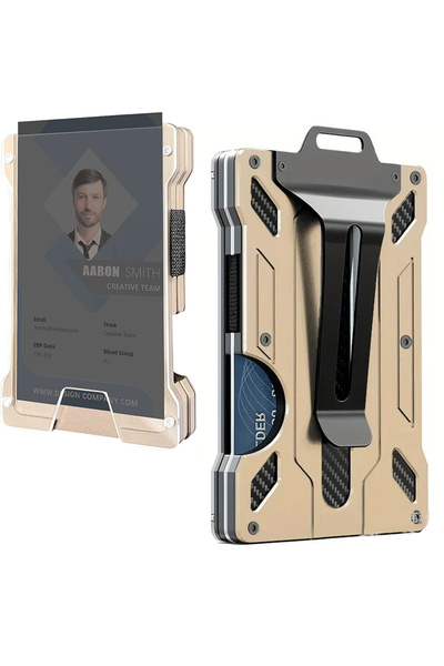 Bukela Work ID card holder aluminum alloy card holder - gold