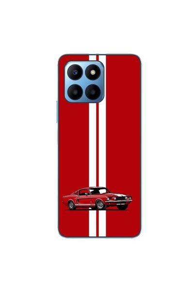 OEM Husa compatibila cu Honor X8 5G Silicon Gel Tpu Model Red Mustang