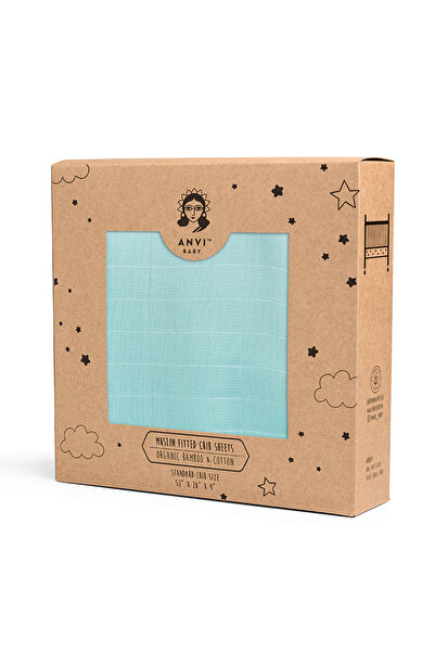 Anvi Baby - Organic Bamboo Muslin Fitted Sheet - Mint