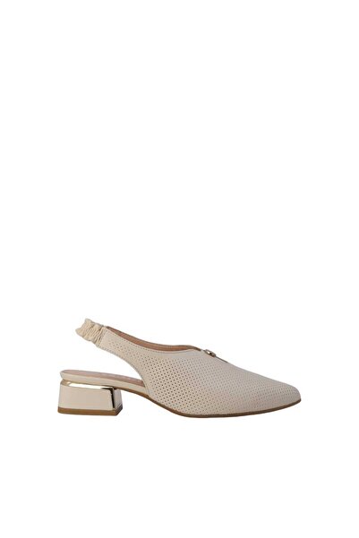 ALBİNİ Women's Heeled Shoes Genuine Leather Thick Heel