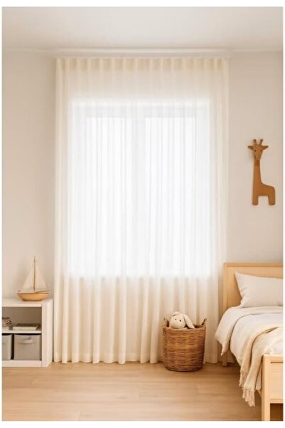 WAVES Single Layer Linen Wavy Curtain Beige Light Filtering Elegant Privacy D...