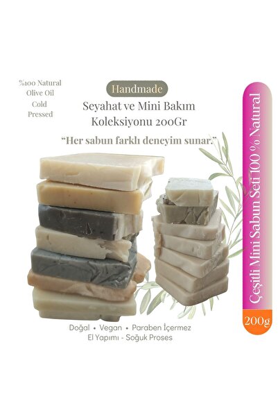 Seçkin Trend %100 Doğal El Yapımı Çeşitli Sabun Seti Mini Bakım Koleksiyonu 200 Gr