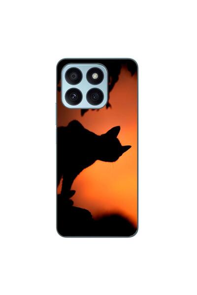 OEM Husa compatibila cu Honor X8b Silicon Gel Tpu Model Halloween Pisica Neagra