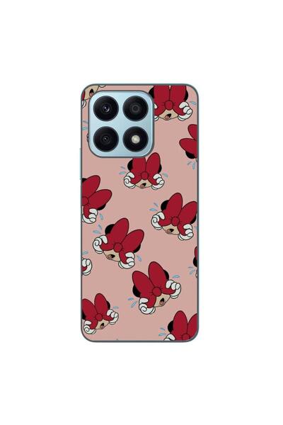 OEM Калъф, съвместим с Honor X8a, от силиконов гел TPU, с десен Мини, червен.