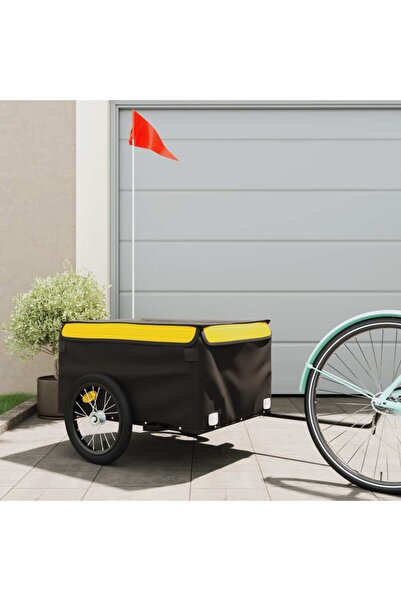 vidaxl Bicycle trailer, black and yellow, 45 kg, iron