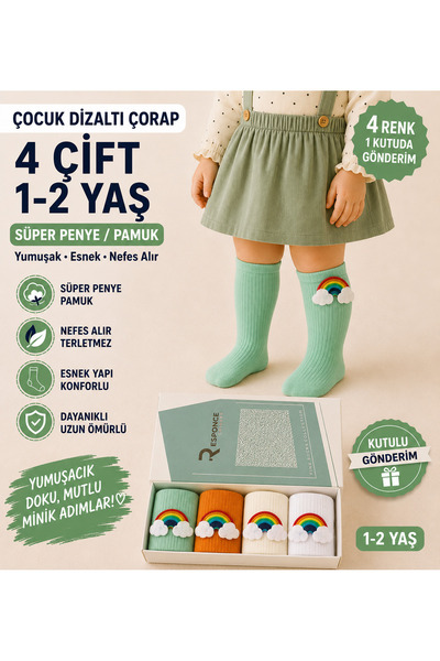 CALLAVI Rainbow Accessory Knee-Length Girls' Socks with Rainbow Accessories, ...