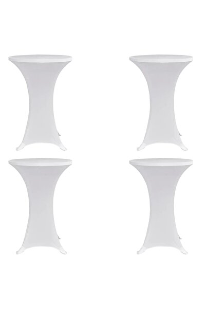 vidaxl Husă de masă cu picior Ø60 cm, 4 buc., alb, elastic
