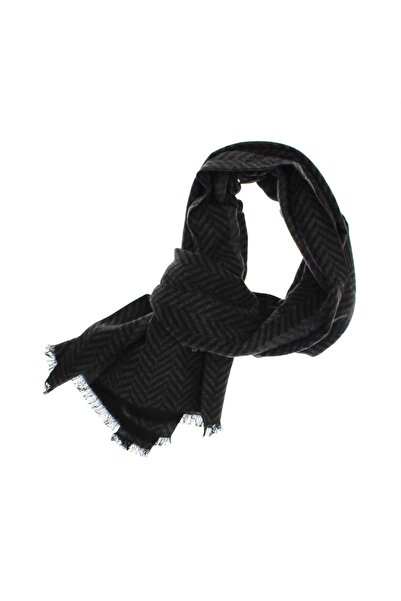 ButicCochet Eșarfă bărbătească, cașmir / pashmina, 30 x 188 cm, Negru cu gri ...