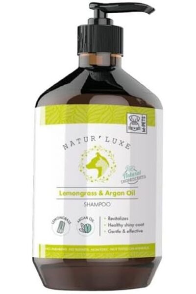 Yıldızan Nzr beautestore NATURLUXE شامبو للكلاب بخلاصة عشبة الليمون وزيت الأر...