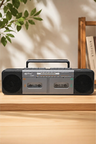 Blackbird Game Center PuXing PX-888BT Gri Nostaljik Çift Kaset Çalar Radyo - ...