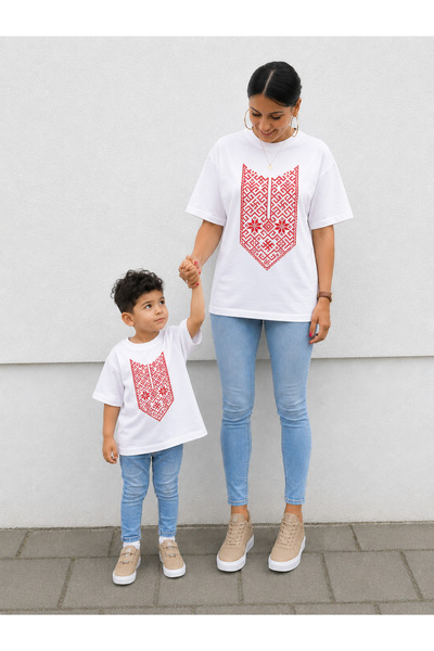 VODEXA Μπλουζάκι Mother Child Oversize, Σετ με δύο μπλουζάκια, 100% βαμβάκι, ...