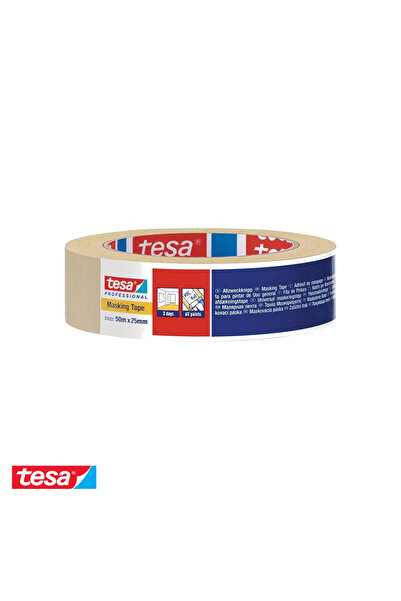 Tesa Bandă de mascare, hârtie creponată fină cu adeziv cauciucat, 50m x 25mm,...