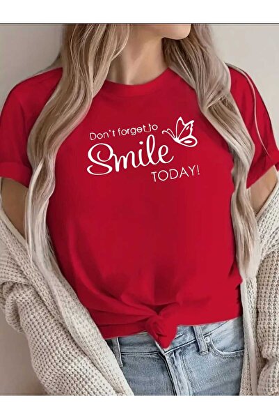 tkn your style Tricou cu imprimeu Smile pentru femei