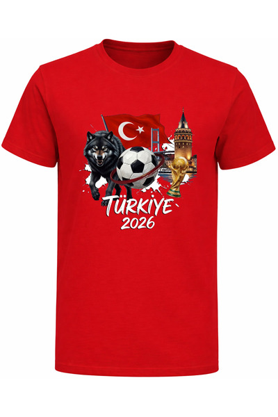 Efendioğlu Design Tricou cu tematică Turcia 2026 pentru Cupa Mondială, imprim...