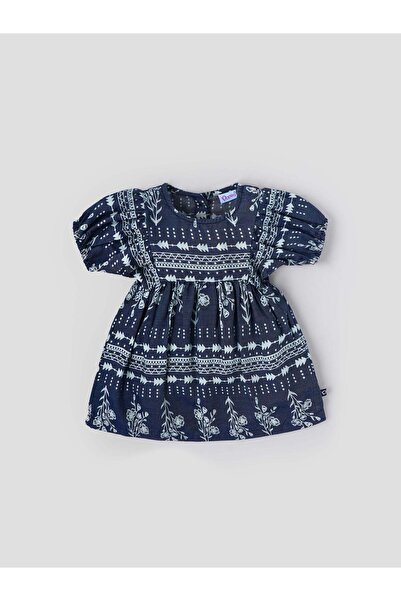 popees babycare Popees Baby Girls Cotton Dress| Navy Blue| 3-36 Months