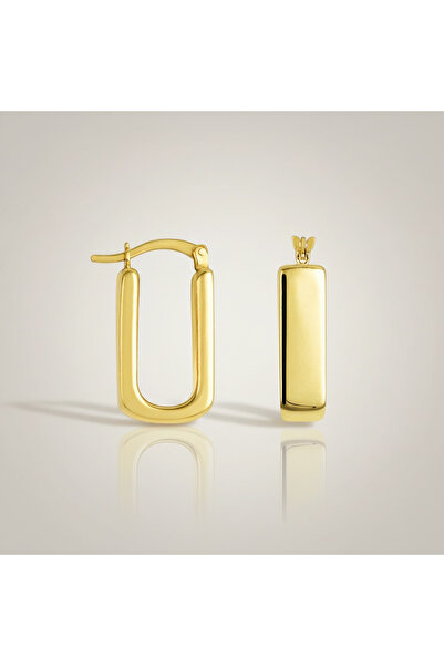 Oria Jewelry Cercei hoop din argint 925 placați cu aur