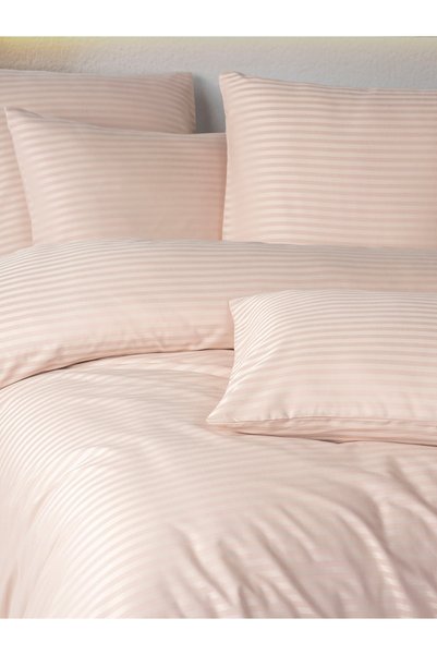 PAMUKCUM Cotton Satin Striped Double Duvet Cover Set
