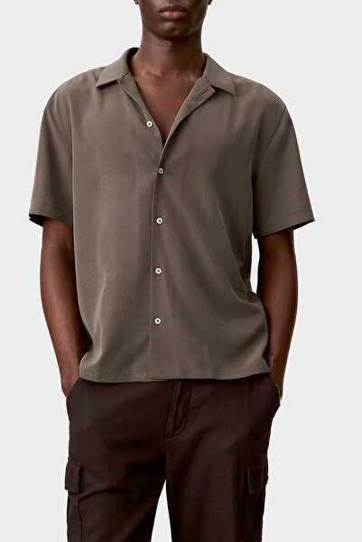 Calvin Klein Modal Karışımlı Relaxed Fit Kısa Kollu Gömlek LV04LF114G9O9 Erke...