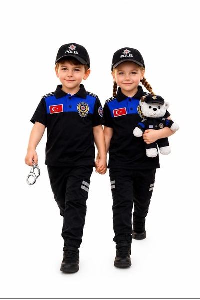 Sevimli Polis kıyafeti Polo yaka tişört
