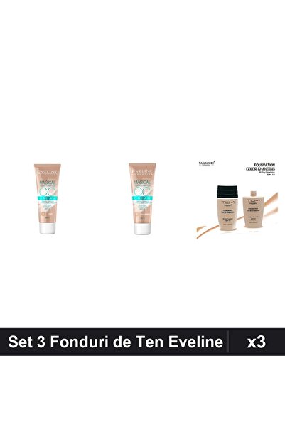 Eveline Set 3 Fonduri de Ten CCC Magical + Color Changing TLM SPF15, 30ml
