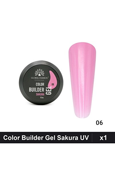 global fashion Color Builder Gel UV 15g Nr.06 Sakura, Constructie Unghii