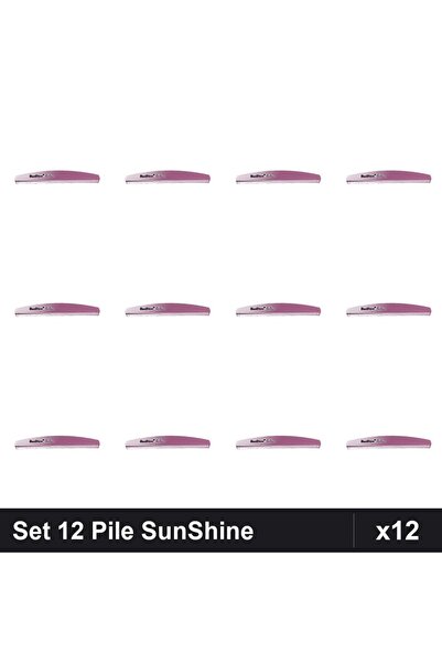 SUNSHINE Set of 12 Reusable Nail Files 100/180, Professional Manicure