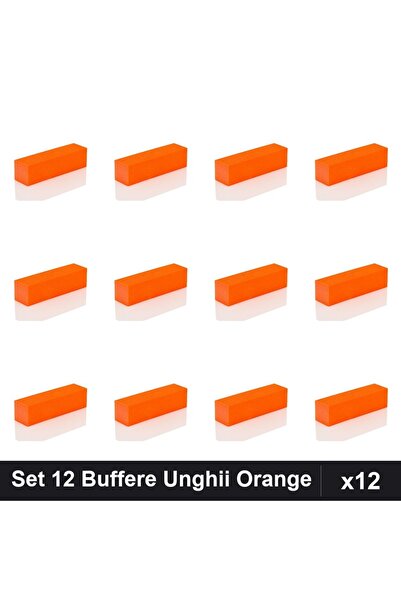 NAİLS Set 12 Buffere Unghii Orange, Pilitură Profesională Manichiură, Polisar...