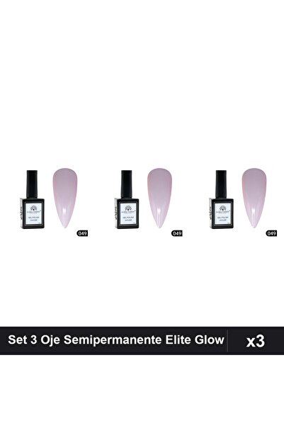 global fashion Set 3 Oje Semipermanente Elite Glow 15ml, Gel Polish UV/LED