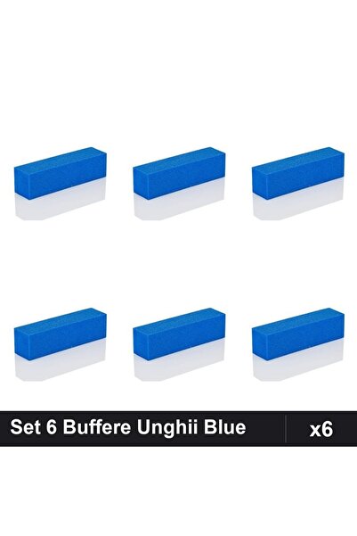 NAİLS Set 6 Buffere Unghii Blue, Piliș Manichiura Profesională, Șlefuire și F...