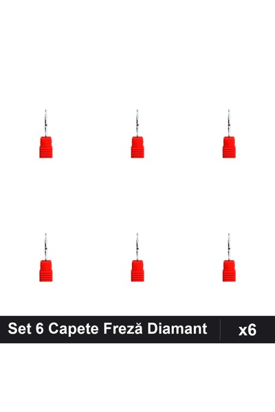 NAİLS Set 6 Capete Freză Diamant Unghii, Manichiură Profesională, Șlefuire Ge...