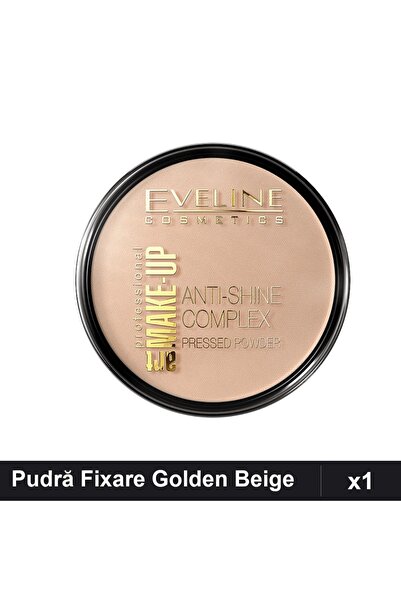 Eveline Pudră Compactă Fixare Cosmetics Anti-Shine Complex 35 Golden Beige 14g